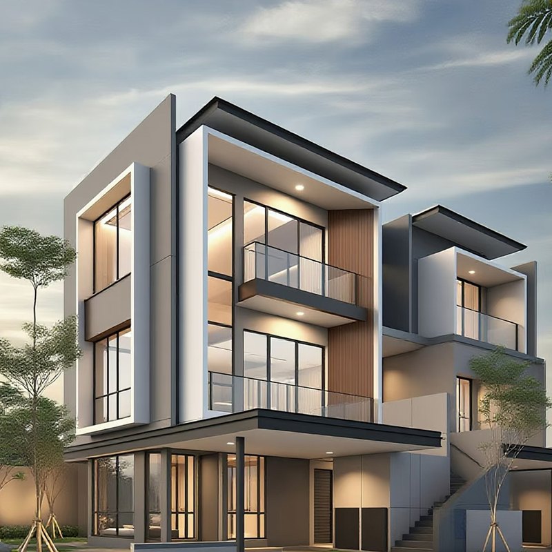 Parede cortina de alumínio construída em bastão